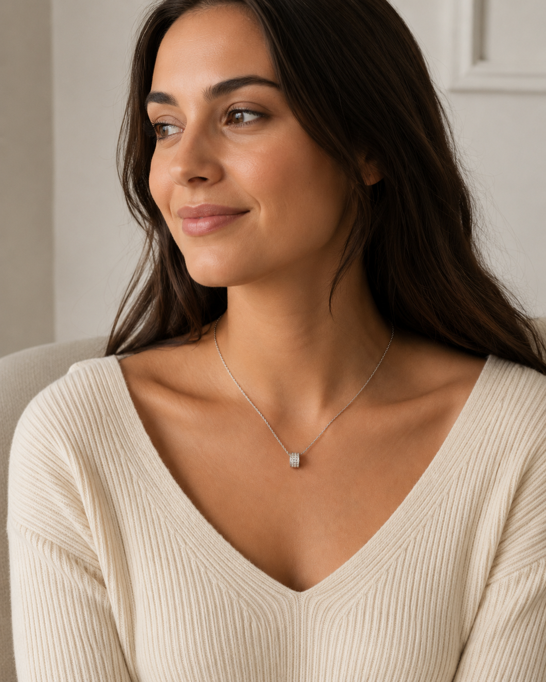 Collier Éclat Pavé – Argent 925 rhodié & Zirconiums