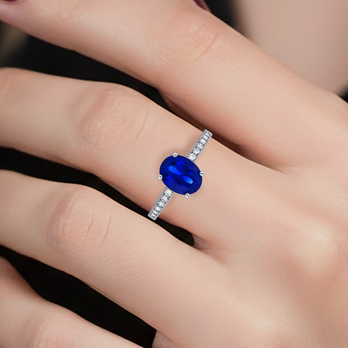 Bague Élégance Bleu Saphir – Argent 925 Rhodié