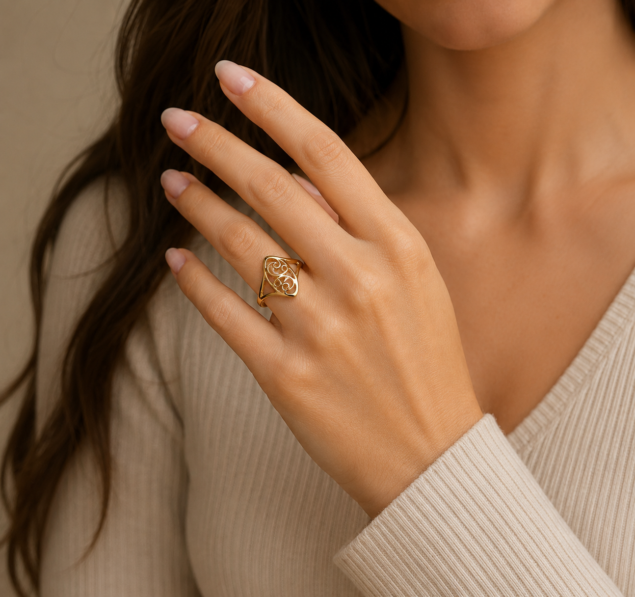 Bague Arabesque – Plaqué Or 18 Carats