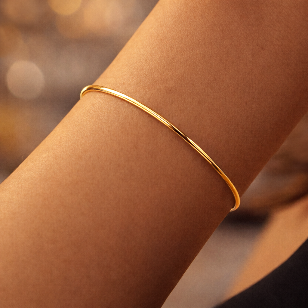 Bracelet Jonc Plaqué Or 18 Carats