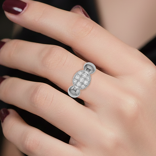 Bague Pavée en Zirconium – Argent 925 Rhodié