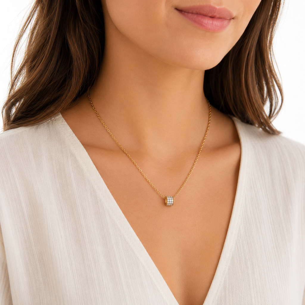 Collier Éclat Pavé – Plaqué Or 18 Carats & Zirconiums