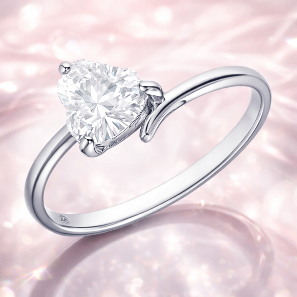 Bague Cœur Zirconium – Argent 925 Rhodié