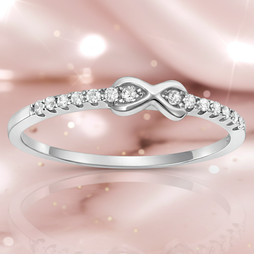 Bague Infini en Argent 925 Rhodié & Zirconium