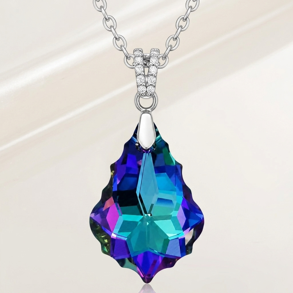 Collier Cristal Baroque Argent 925 Rhodié