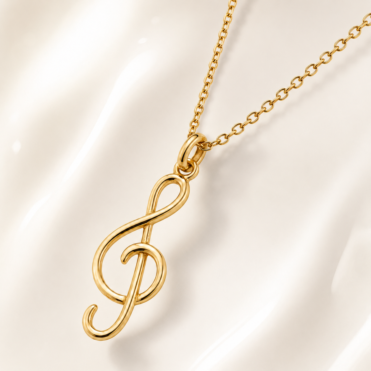 Collier Clé de Sol en Plaqué Or Jaune 18 Carats – Mixte