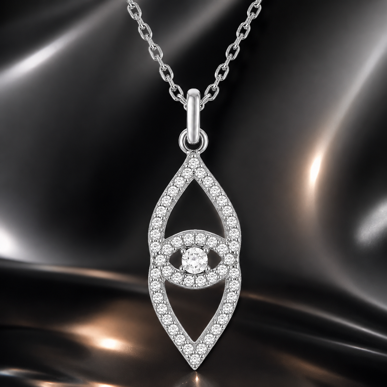 Collier Élégance Argent 925 Rhodié & Zirconiums