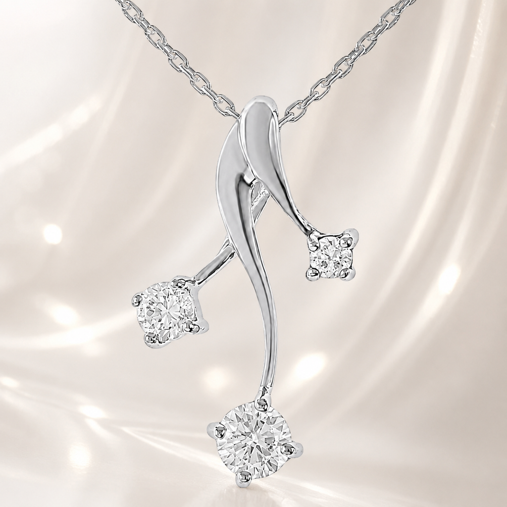Collier Argent 925 Rhodié & Zirconiums Élégance Croisée