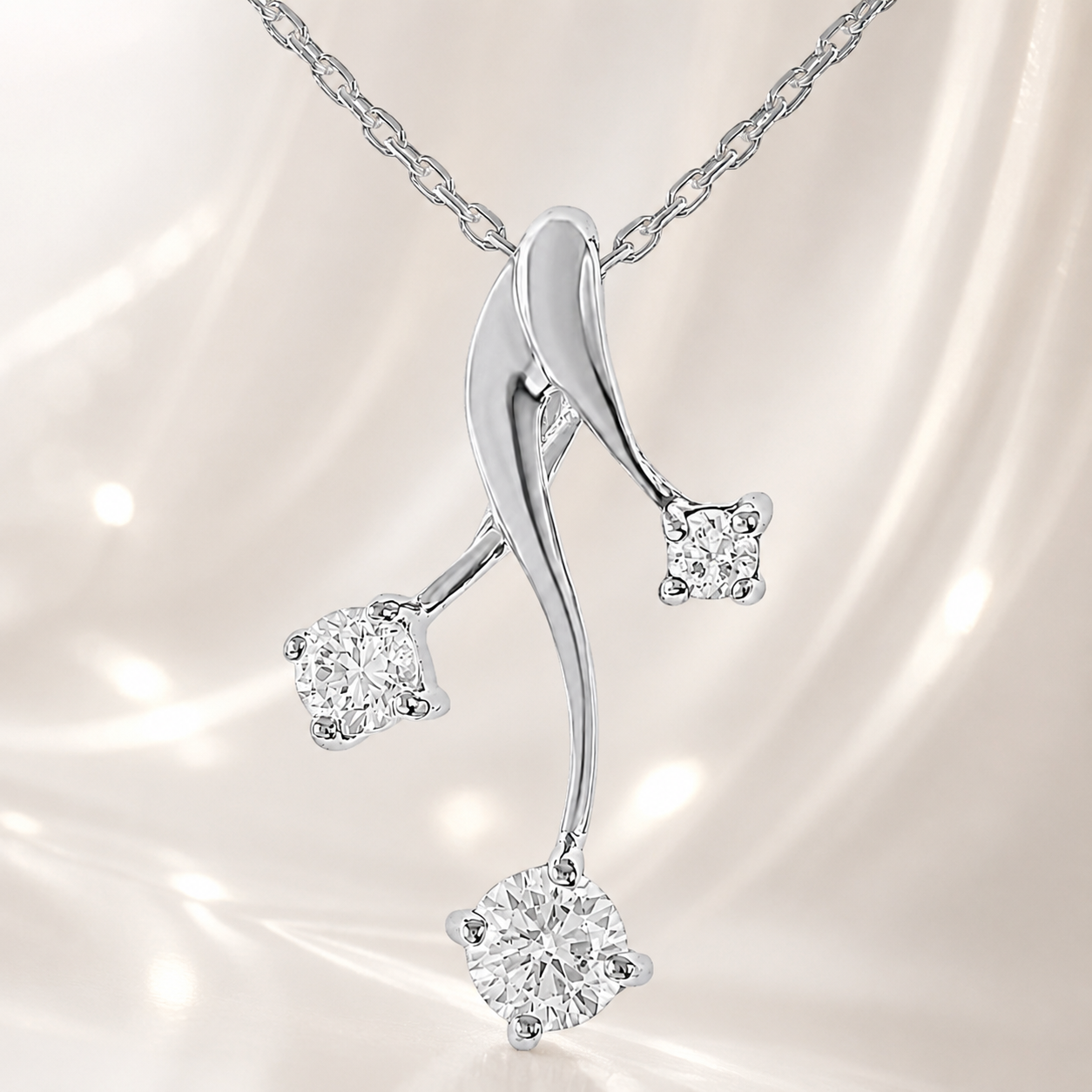 Collier Argent 925 Rhodié & Zirconiums Élégance Croisée