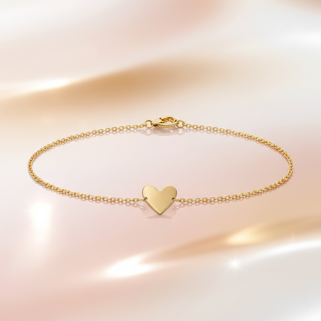 Bracelet Cœur – Plaqué Or 18 Carats