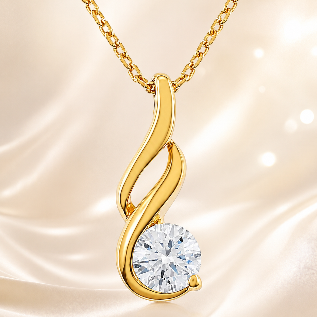 Collier Élégance – Plaqué Or Jaune 18 Carats & Zirconium