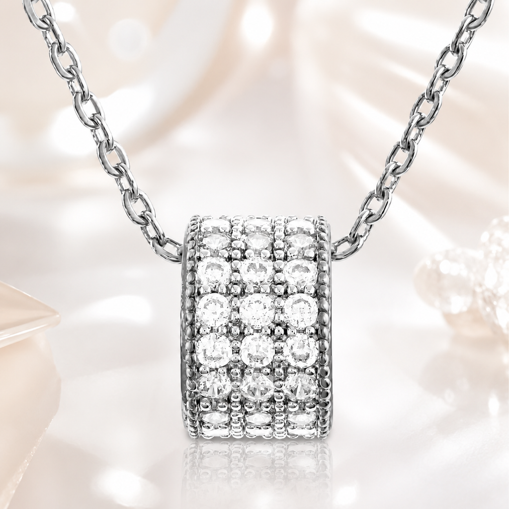 Collier Éclat Pavé – Argent 925 rhodié & Zirconiums