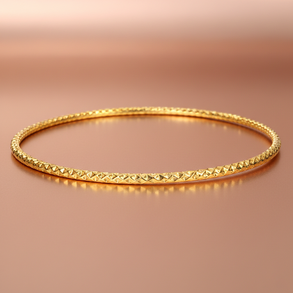 Bracelet Jonc Texturé Plaqué Or 18 Carats