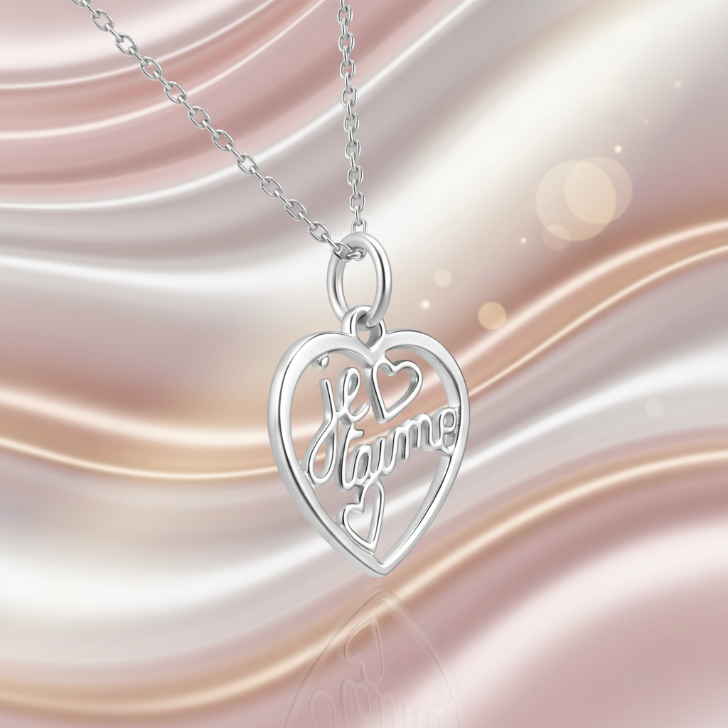 Collier Cœur « Je t’aime » – Argent 925