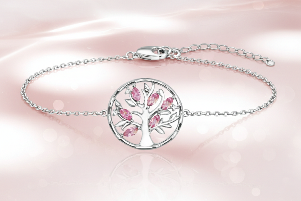 Bracelet Arbre de Vie en Argent 925 Rhodié & Zirconium