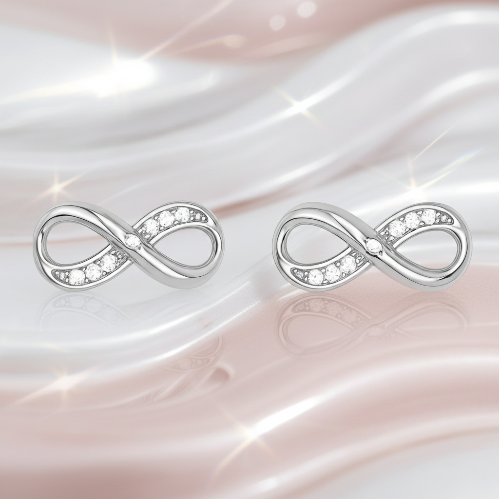 Boucles d’oreilles Infinity – Argent 925 & Zirconiums