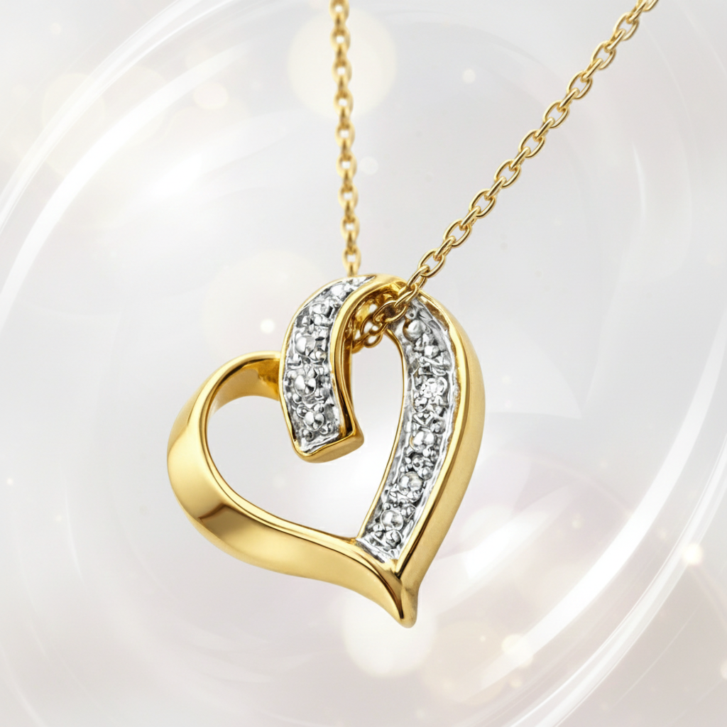 Collier Cœur Entrelacé – Plaqué Or 18 Carats & Zirconiums