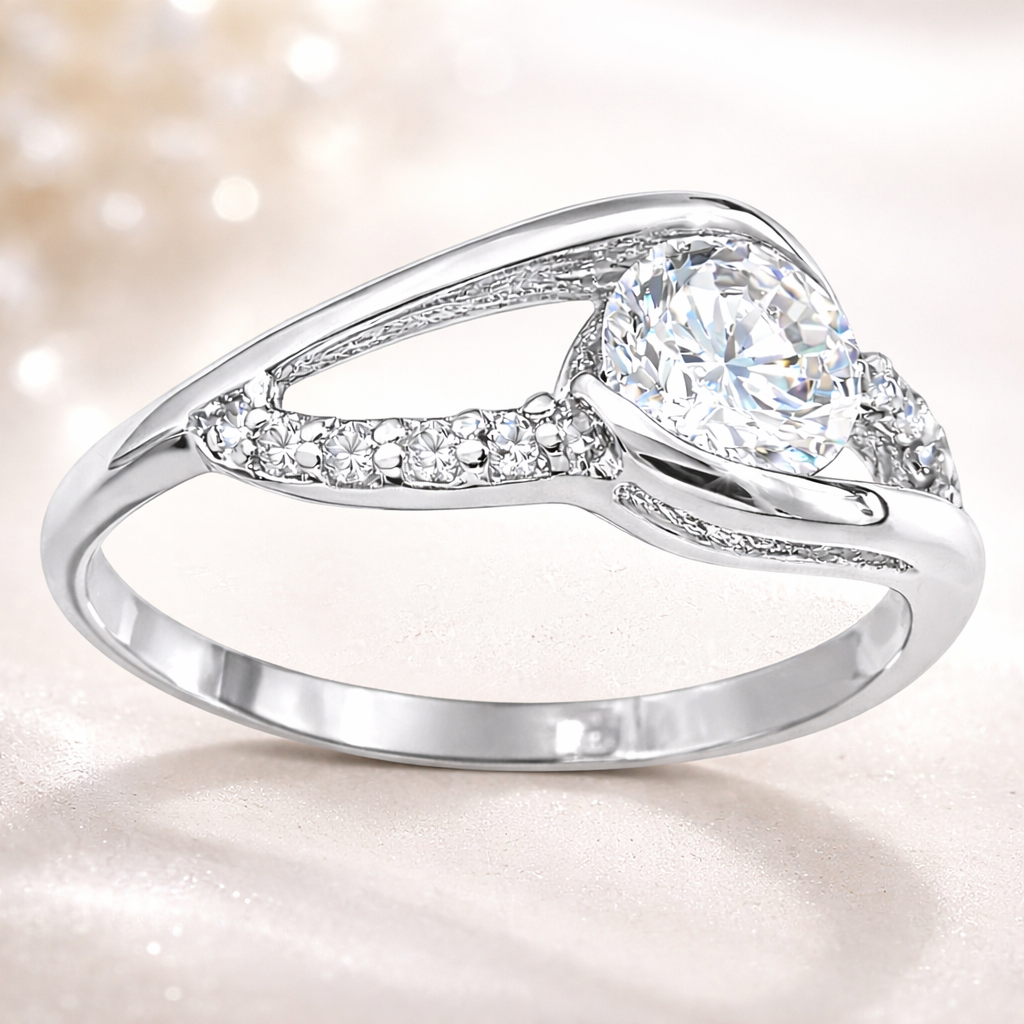 Bague Éclat – Argent 925 Rhodié & Zirconium