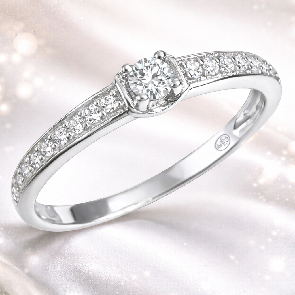 Bague Argent 925 Rhodié & Zirconium – Élégance Intemporelle