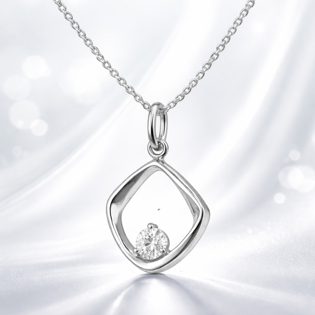 Collier Argent 925 Rhodié & Zirconium – Élégance Moderne