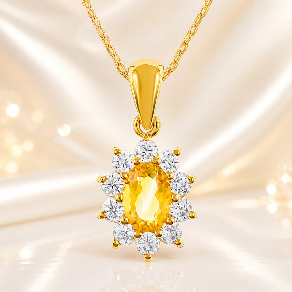 Collier Élégance Solaire – Plaqué Or Jaune 18 Carats & Zirconiums