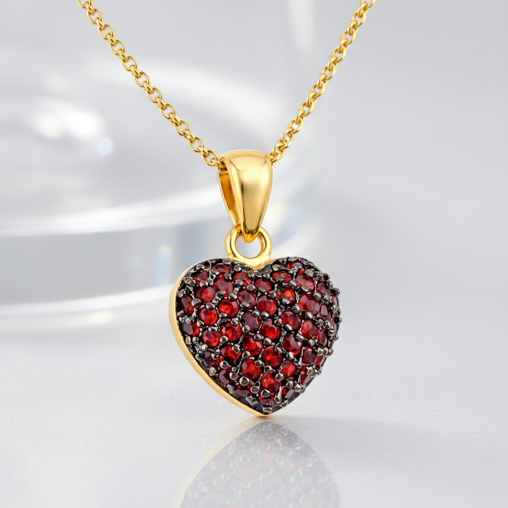 Collier Cœur en Plaqué Or 18 Carats & Zirconiums