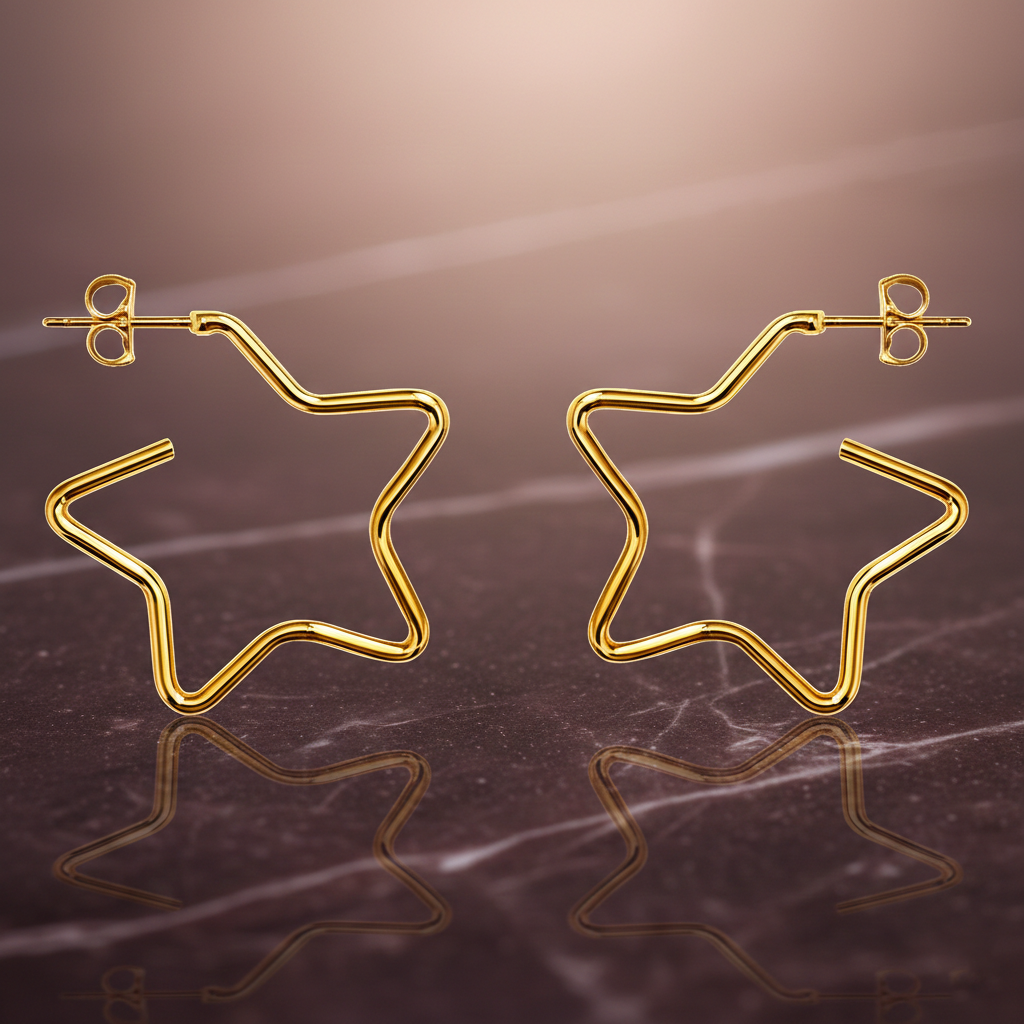 Boucles d’oreilles Étoiles – Plaqué Or 18 Carats