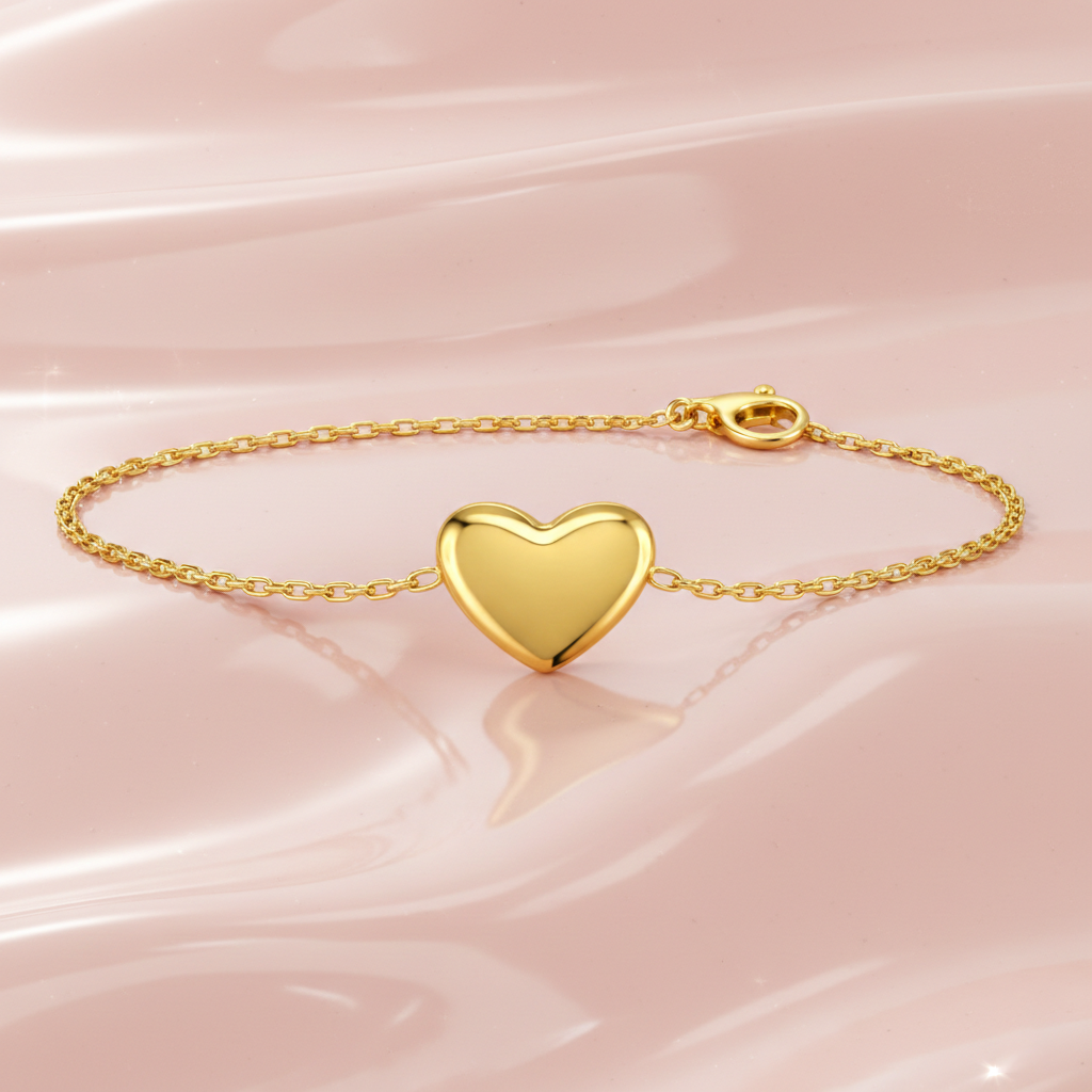 Bracelet Cœur – Plaqué Or 18 Carats