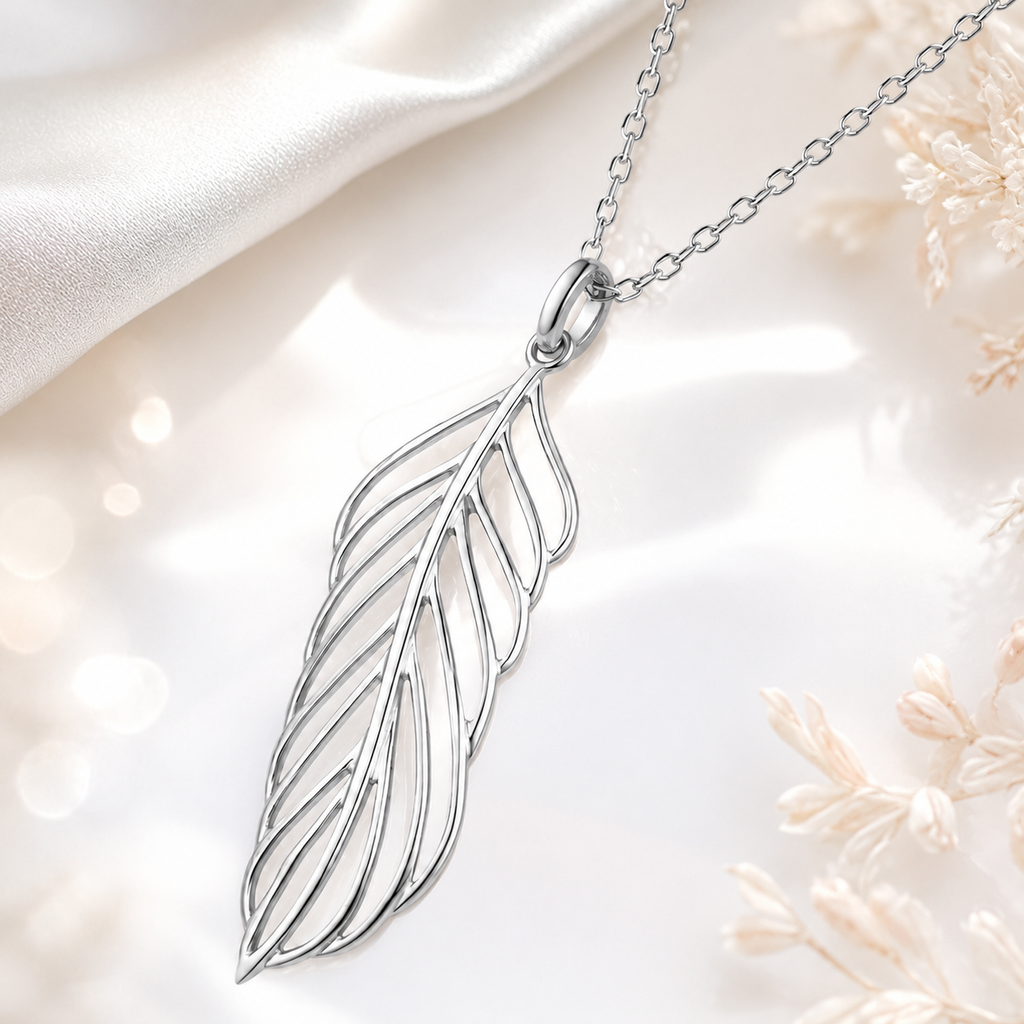 Collier Plume Argent 925 Massif