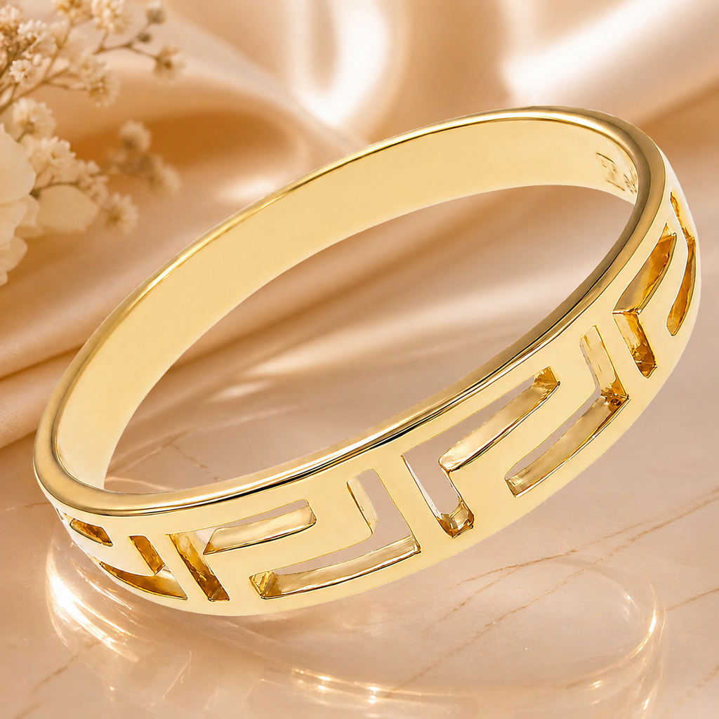 Bague motif grec – Plaqué or 18 carats