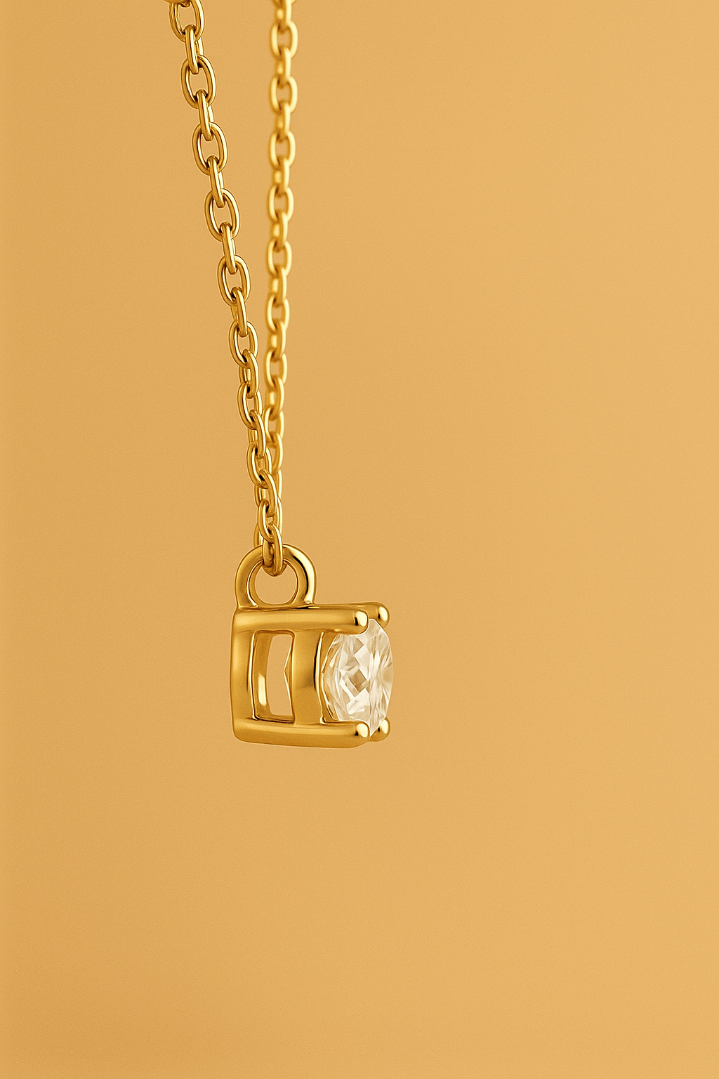 Collier en Plaqué Or & Zirconium – Chaîne 45 cm Ajustable