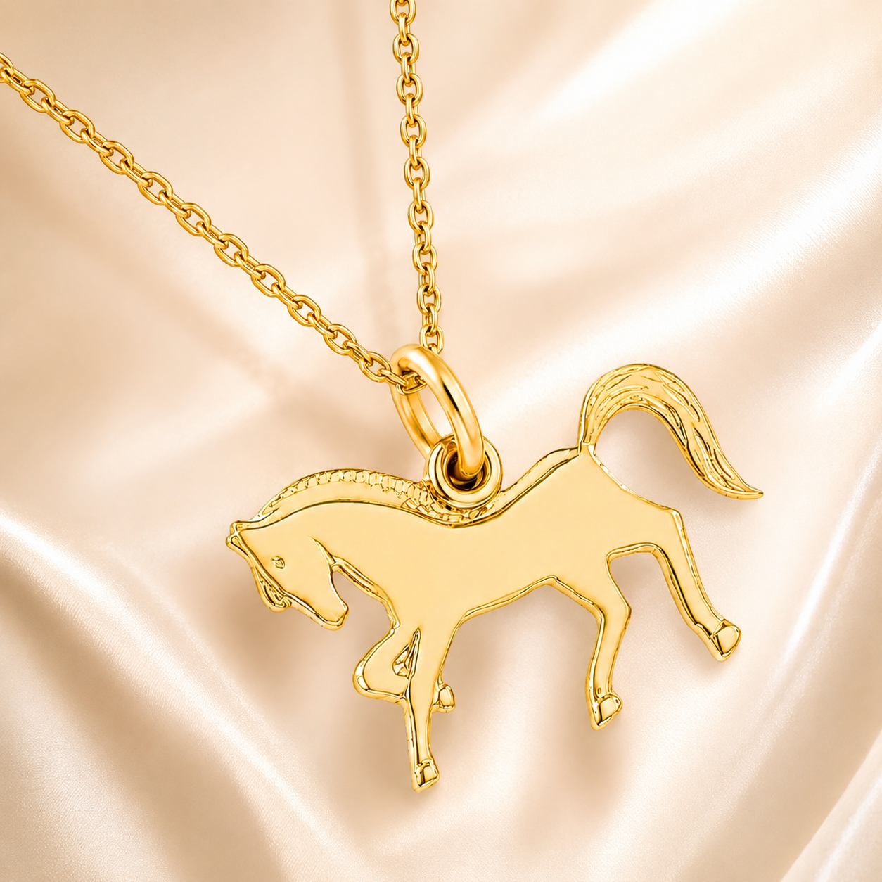 Collier Cheval en Plaqué Or Jaune 18 Carats – Orinae