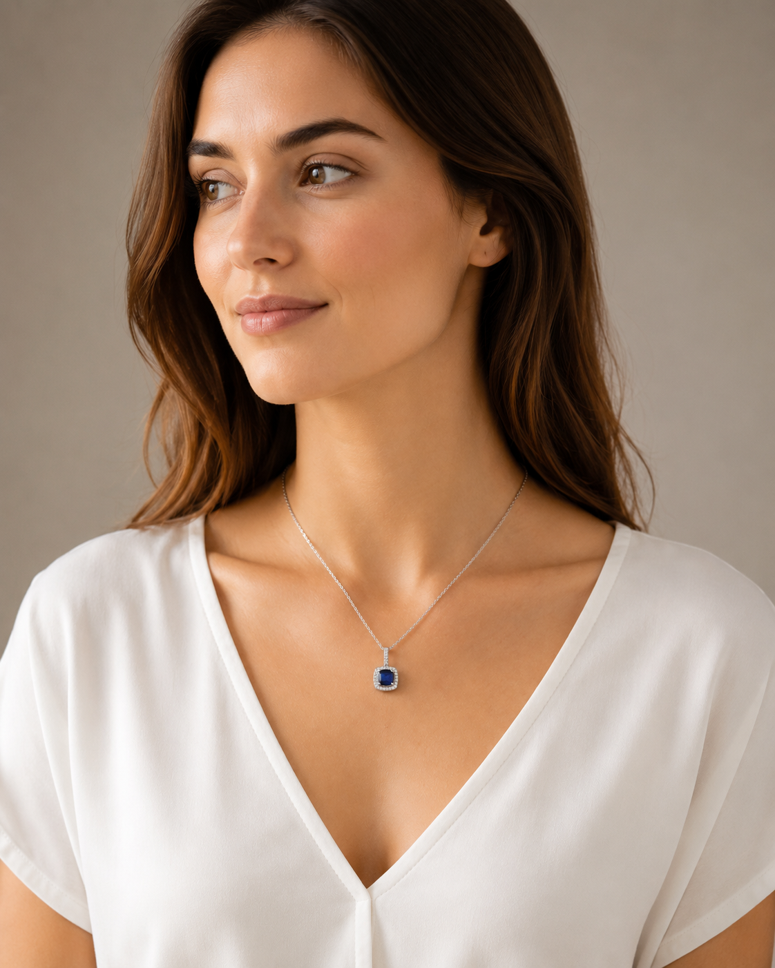 Collier Saphira Bleu – Argent 925 Rhodié & Zirconiums