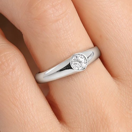 Bague Argent 925 Rhodié & Zirconium 3,5 mm – Élégance Minimaliste