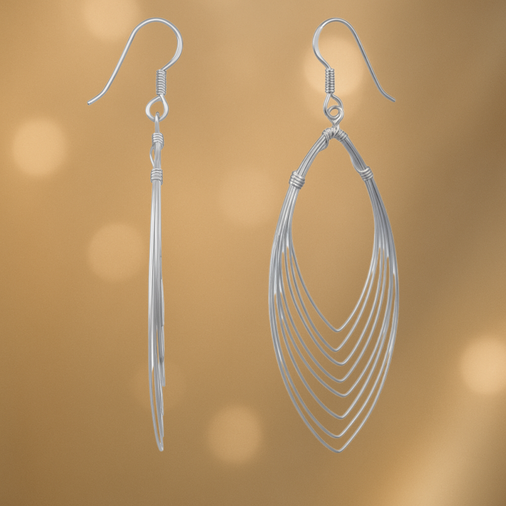 Boucles d’oreilles en argent – Design multi-arcs minimaliste | Élégantes & légères