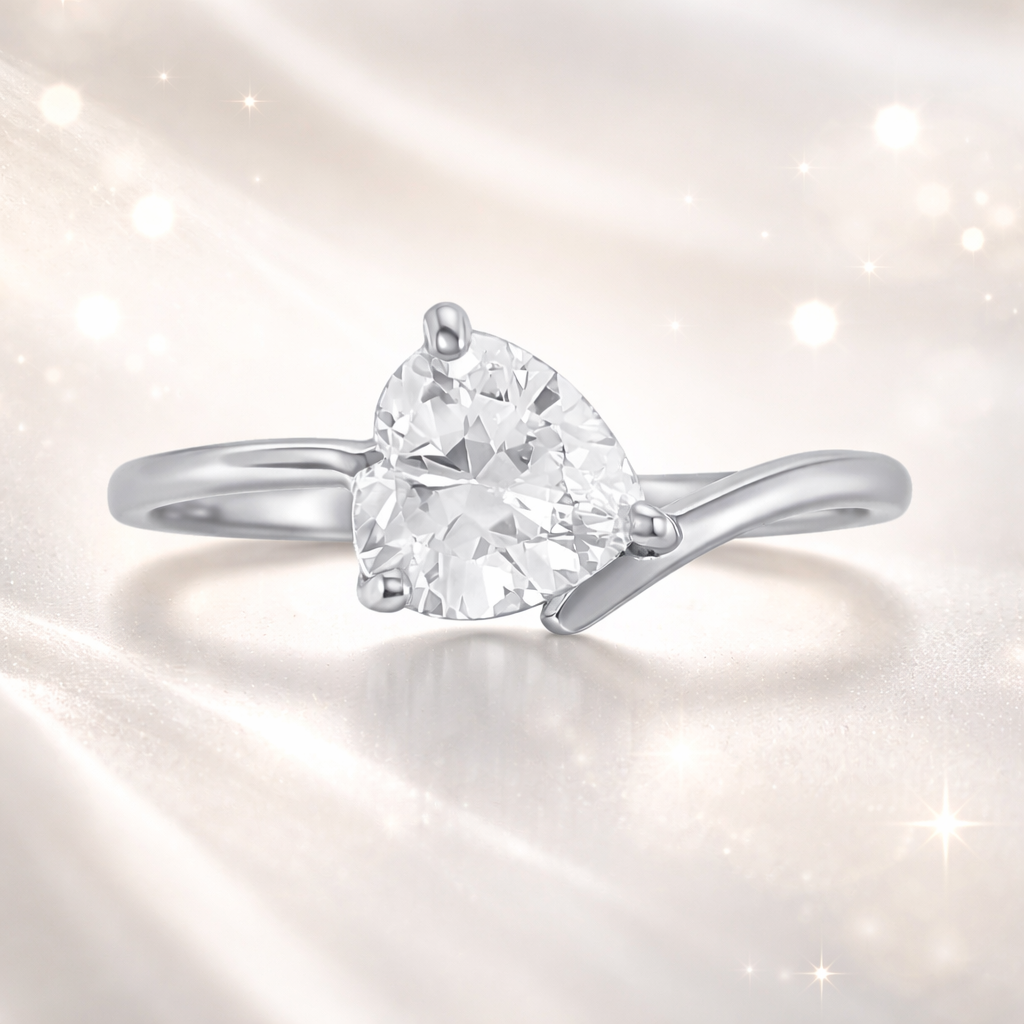 Bague Cœur Zirconium – Argent 925 Rhodié