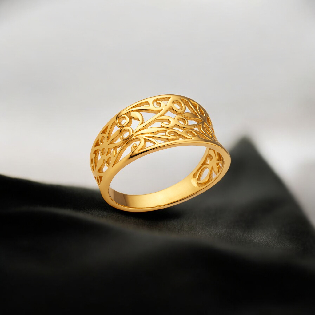 Bague Filigrane en Plaqué Or | Bijou Élégant & Durable