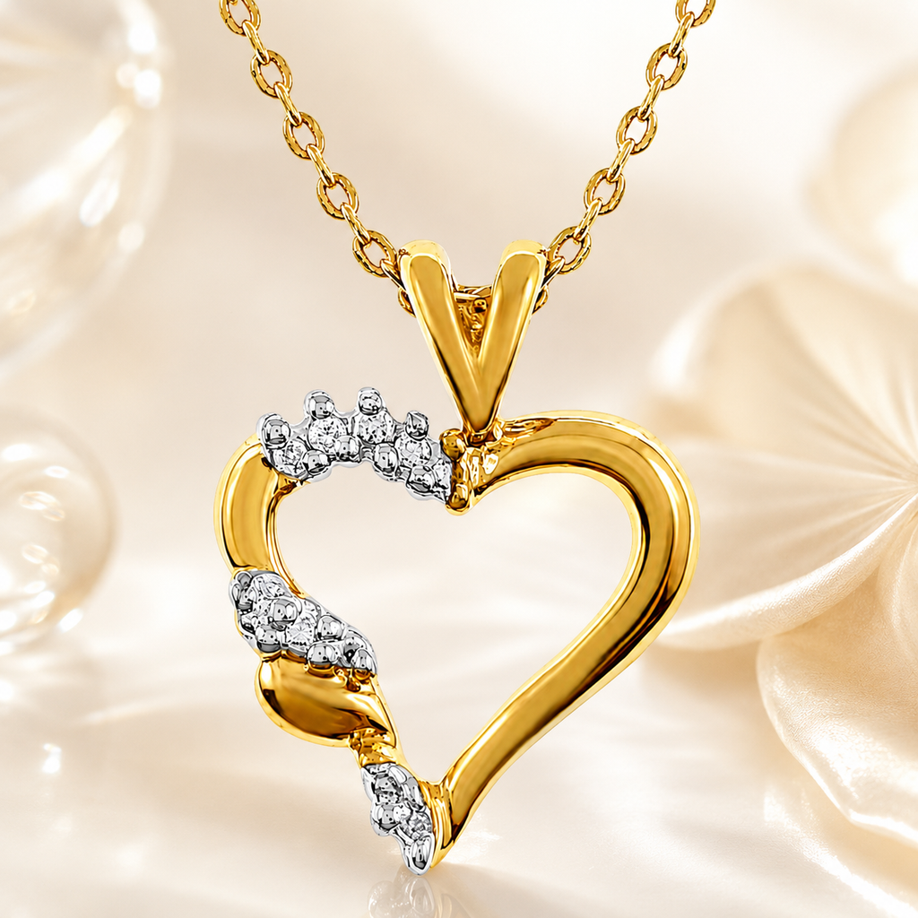 Collier Cœur Éclat – Plaqué Or Jaune 18 Carats & Zirconiums