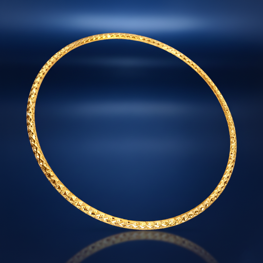 Bracelet Jonc Texturé Plaqué Or 18 Carats