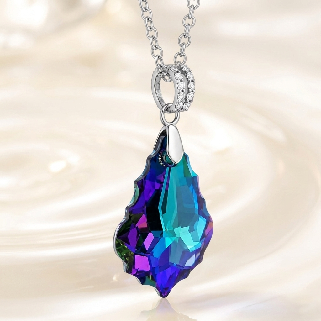 Collier Cristal Baroque Argent 925 Rhodié