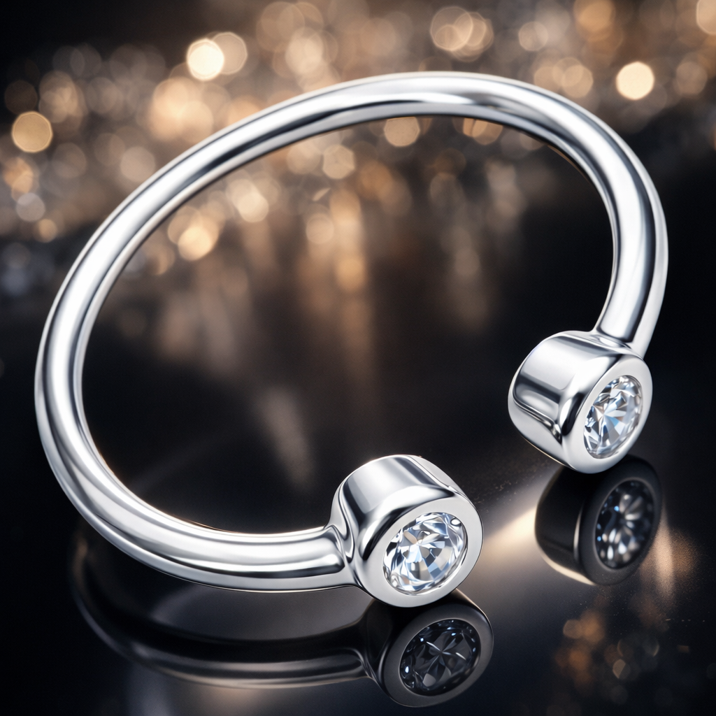 Bague ouverte double zirconium – Argent 925 rhodié