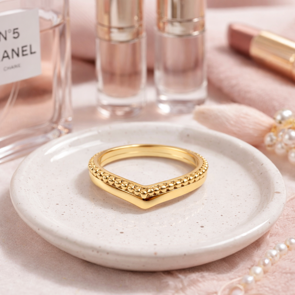 Bague Élégance Sculptée – Plaqué Or 18 Carats
