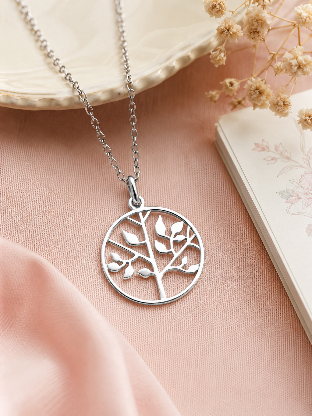 Collier Arbre de Vie en Argent 925 Rhodié