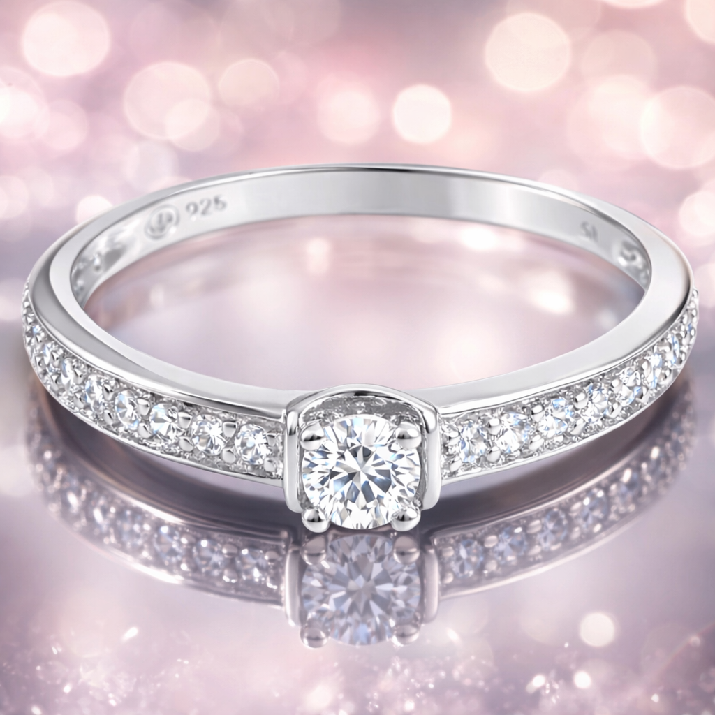 Bague Argent 925 Rhodié & Zirconium – Élégance Intemporelle