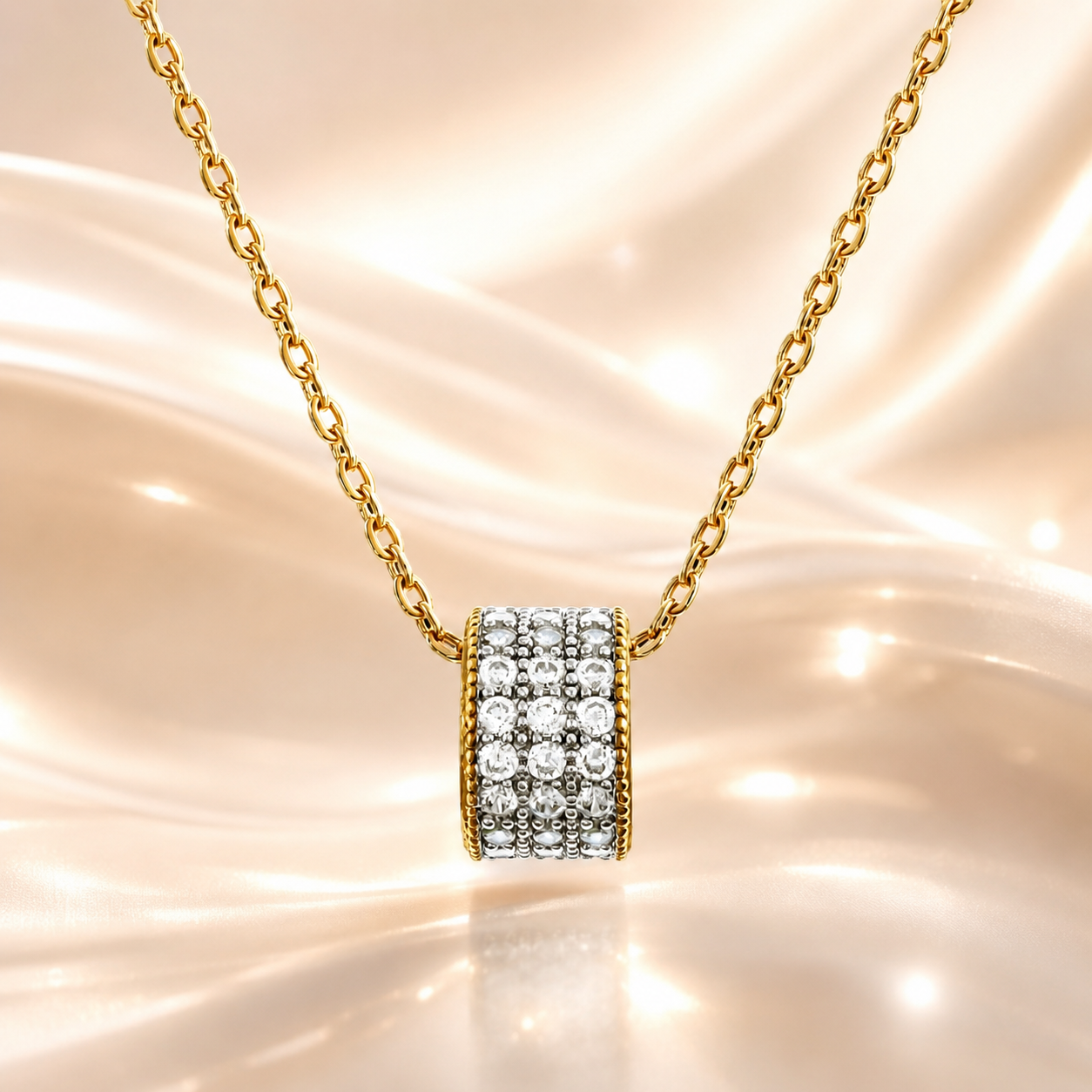 Collier Éclat Pavé – Plaqué Or 18 Carats & Zirconiums