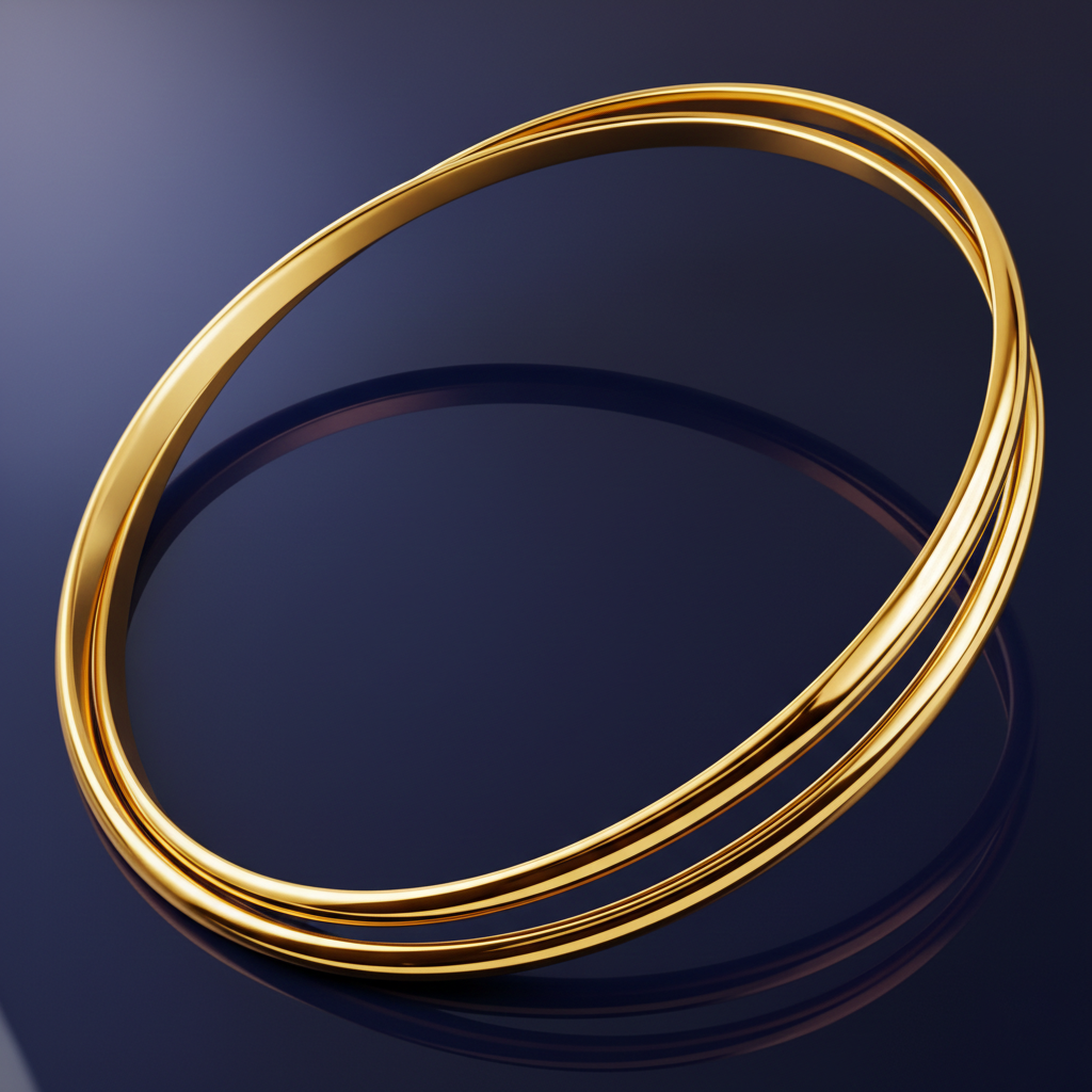 Bracelet 2 Anneaux Entrelacés – Plaqué Or 18 Carats