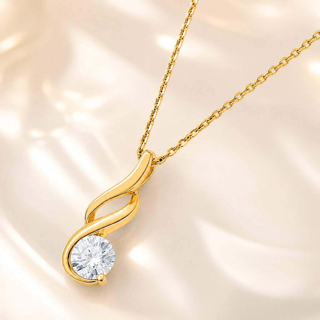Collier Élégance – Plaqué Or Jaune 18 Carats & Zirconium