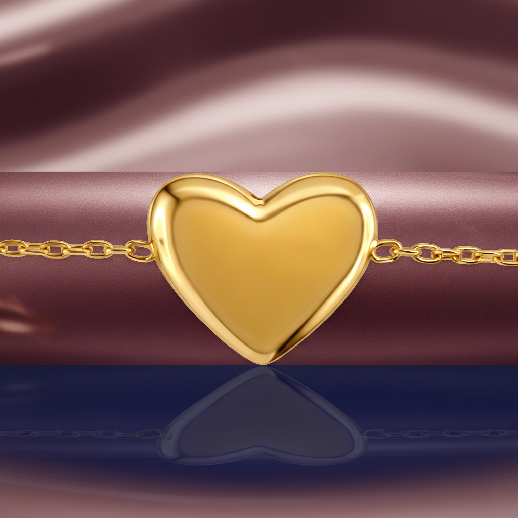 Bracelet Cœur – Plaqué Or 18 Carats