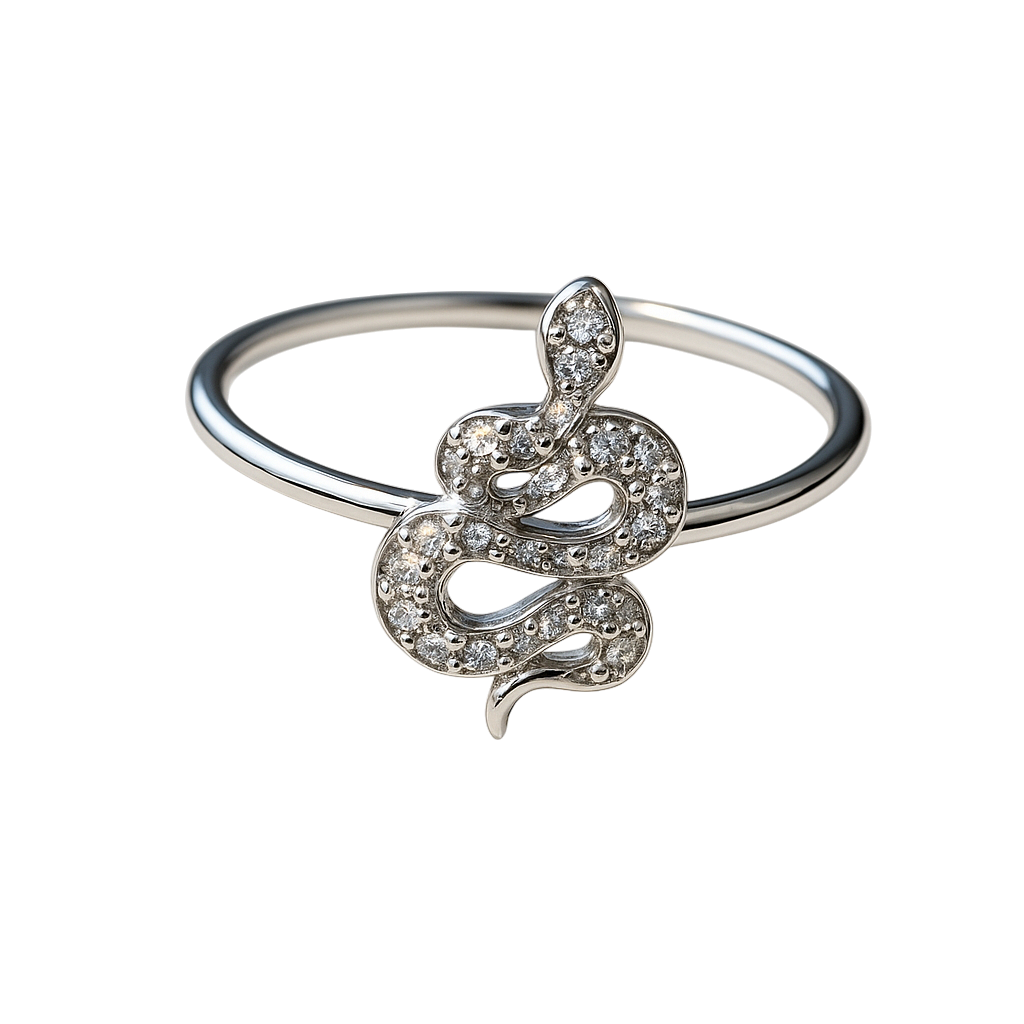 Bague Serpent en Argent 925 Rhodié – Zircons Étincelants