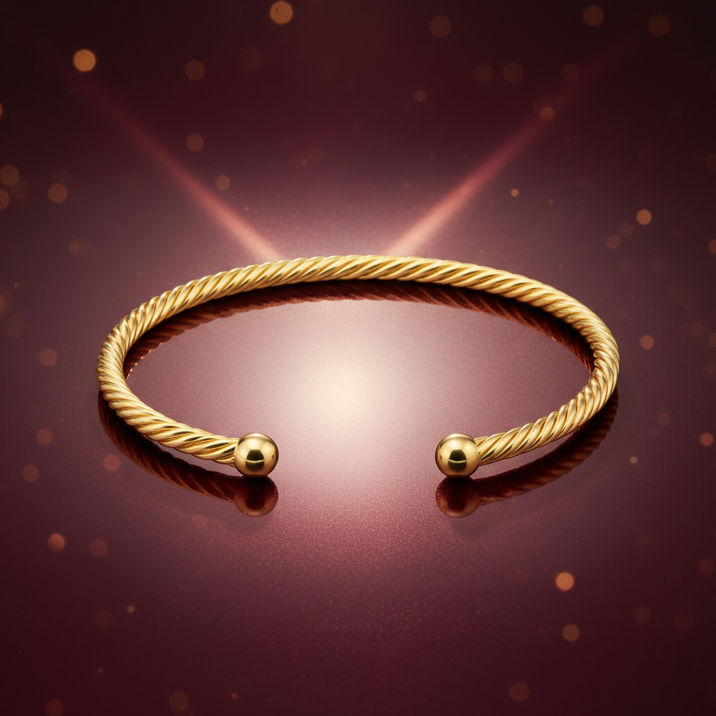 Bracelet Jonc Torsadé – Plaqué Or 18 Carats